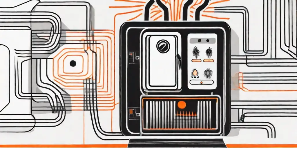 An oil furnace with a clearly visible reset button